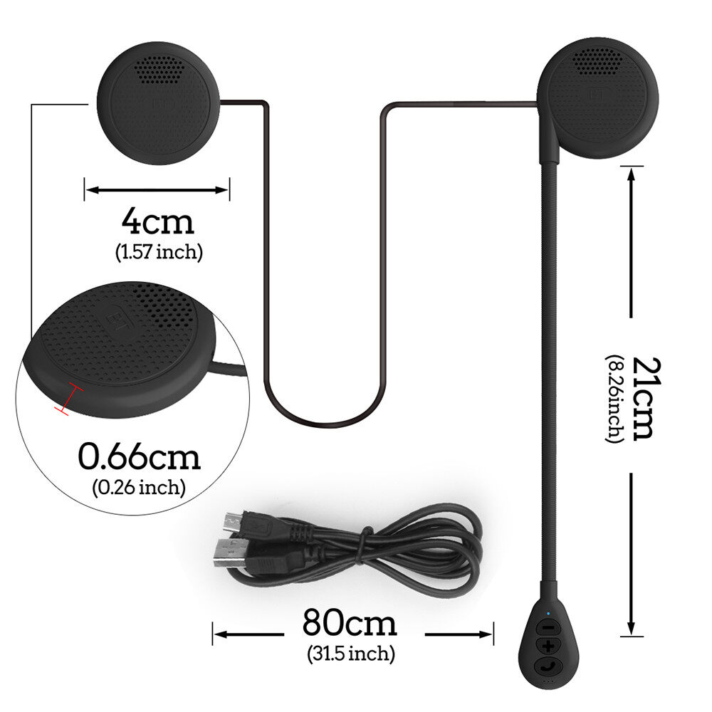 Aitemay Tai Nghe Mũ Bảo Hiểm Bluetooth 5.0 Xe Máy Siêu Mỏng Tai Nghe Gọi Rảnh Tay Không Dây