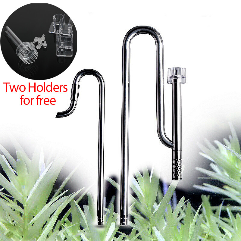 Aquarium Fish Tank Filter Water Pipe Stainless Steel with Surface Skimmer Inflow Outflow