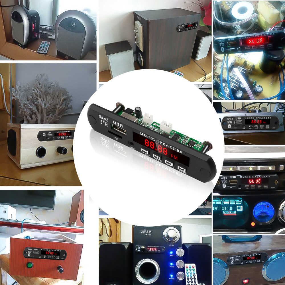 Aitemay Bảng Giải Mã DC 5V 12V Mô-đun Giải Mã AUX MP3 TF FM 3.5MM Có Điều Khiển Từ Xa (Không Có Bluetooth)