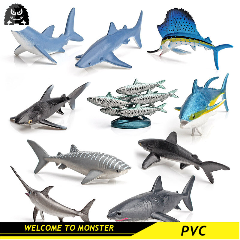 Blue Shark Mini Plastic Sharks 0457 Toys Mini R/C Shark GHz (Blue