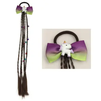 2pcs Girls Unicorn Elastic Hair Band Twist Wig Headband Bohemian