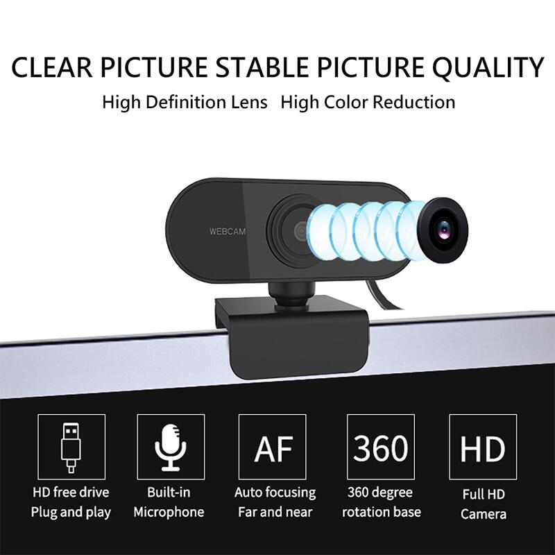 Webcam Full HD 1080P Mini Camera With Microphone USB Plug And Play Web Cam Video Call For PC MAC Laptop Desktop Gamer Webcast