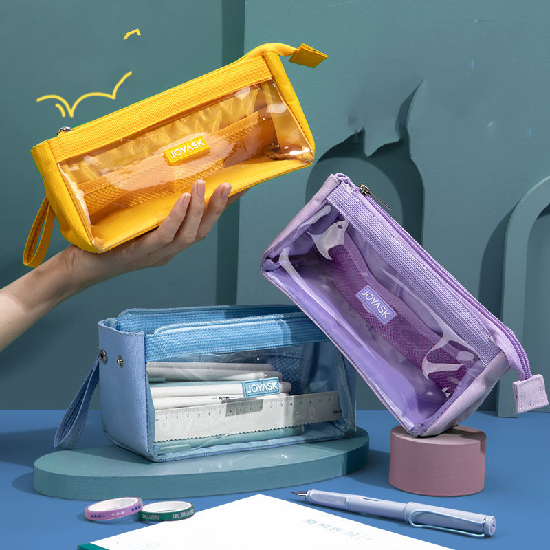 Pencil Case Pen Bag Clear Case Marker Pouch Multifonction Organizer Box Transparent case Makeup Bag Office College School Gift for adults