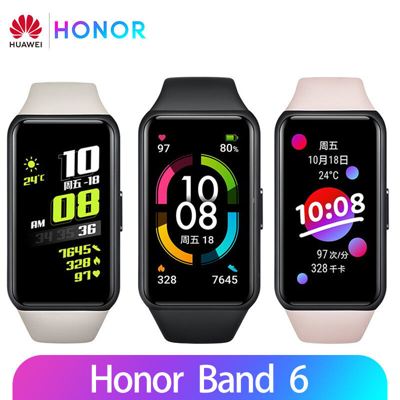 Original Huawei Honor Band 6 Nfc Std Smart Wristband 1st Full Screen 1 47 Amoled Color Touchscreen Spo2 Swim Heart Rate Sleep Stress Black Lazada Singapore