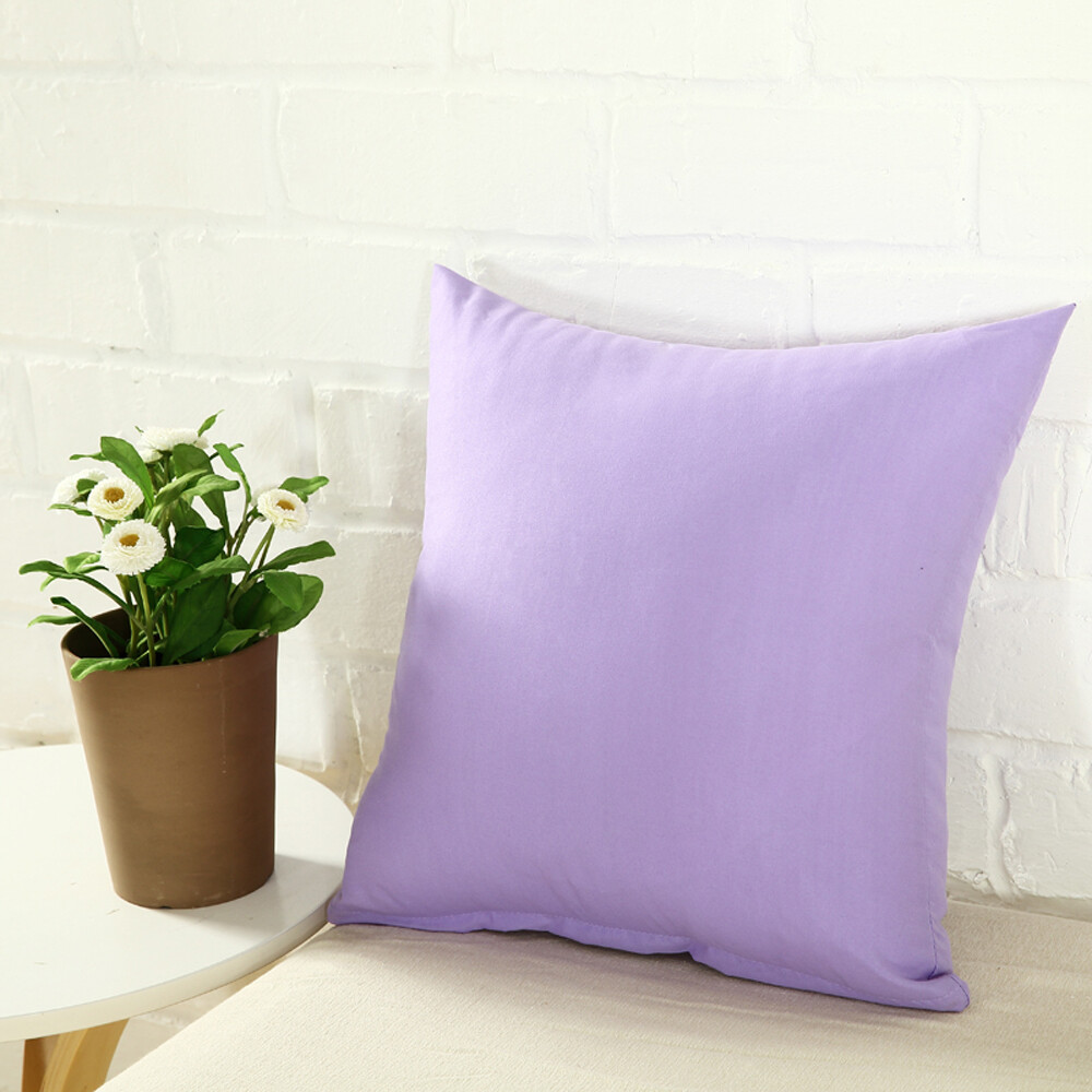 45 X 45cm Plain Solid Color Square Throw Pillow Cushion Cover Home Sofa Decorative Home Garden Decor Pillow Case Plain Solid Color Classic Cotton
