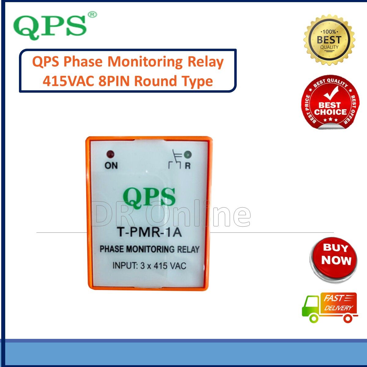 QPS PHASE MONITORING RELAY 415VAC 3 PHASE, (TPMR1A) Lazada