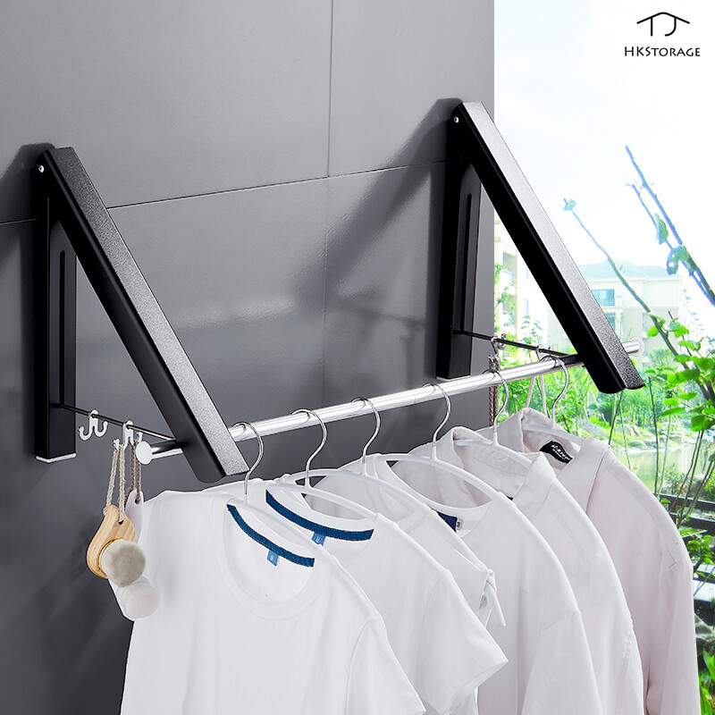 Giá Phơi Đồ Gấp Gọn HKStorage, 1 Chiếc Giá Phơi Đồ Treo Tường Ban Công, Dụng Cụ Phơi Quần Áo Trong Nhà, Ký Túc Xá, Khách Sạn