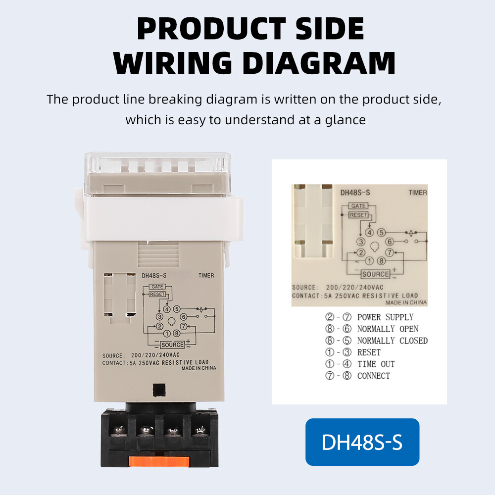 DH48S-S Rơ Le Thời Gian Trễ Kỹ Thuật Số Rơ Le Đôi Có Thể Lập Trình Rơ Le Thời Gian Lặp Lại Chu Kỳ, DC 12V 24V AC 110V 220V