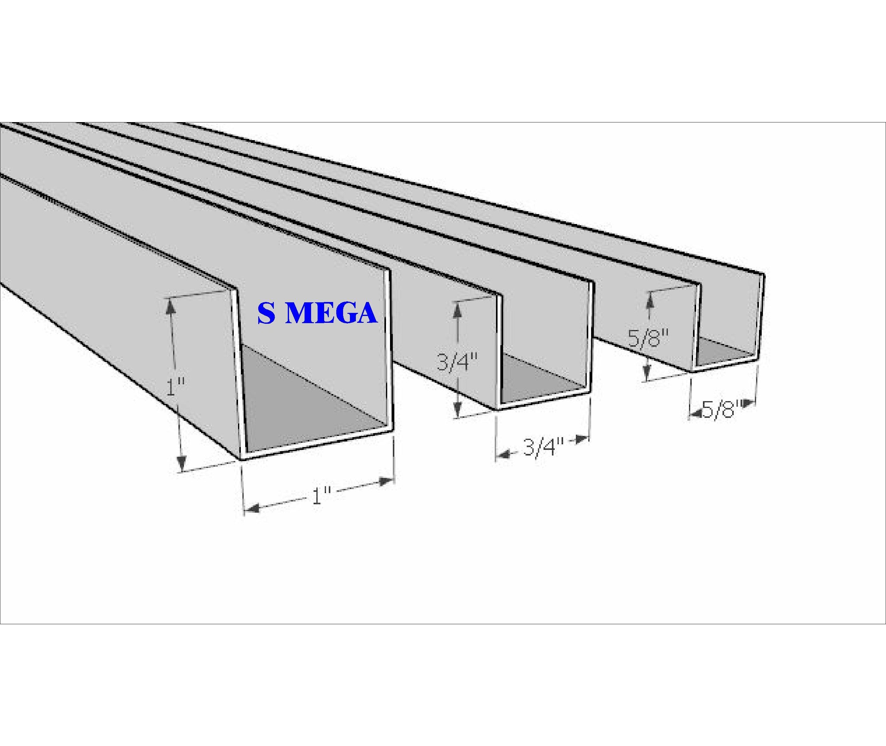 Aluminium Equal Side UChannel 5/8‘’ to 1‘’ [10PCS] Lazada