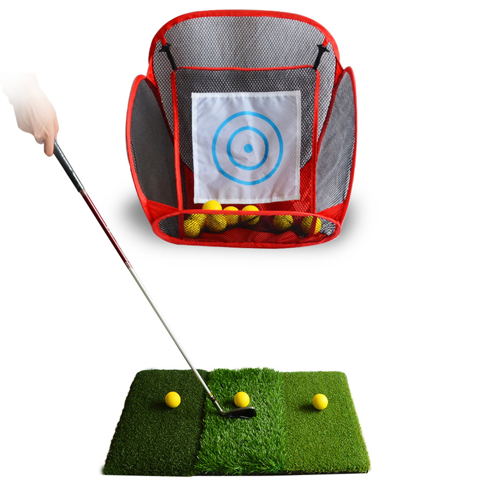 Honrane（Ready Stock） Golf Portable Folding Net Backyard Accuracy Swing Cutting Rod Training Tool