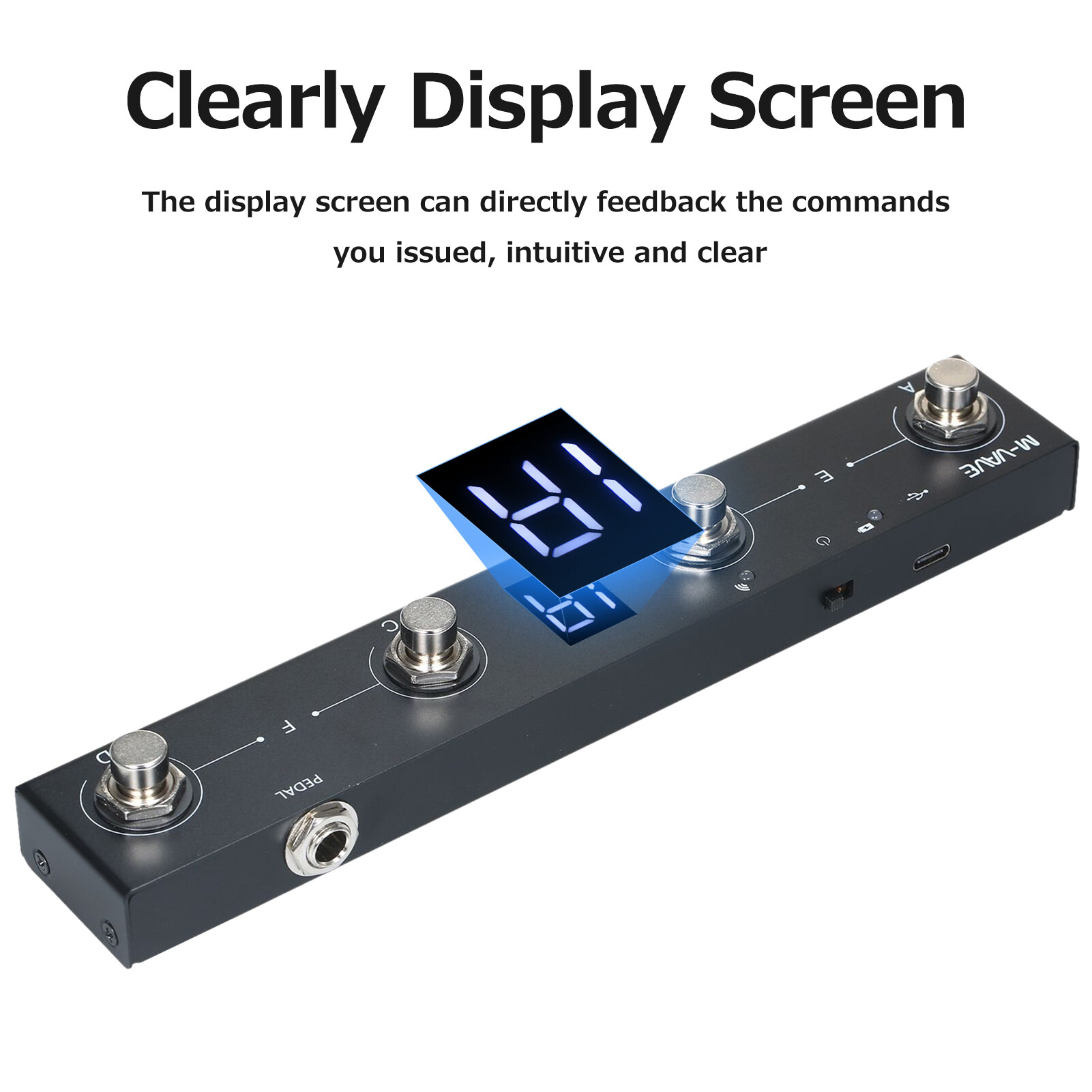 M-VAVE Chocolate BT Wire-less MIDI Controller Rechargeable 4 Buttons Portable MIDI Foot Controller Pedal APP Control