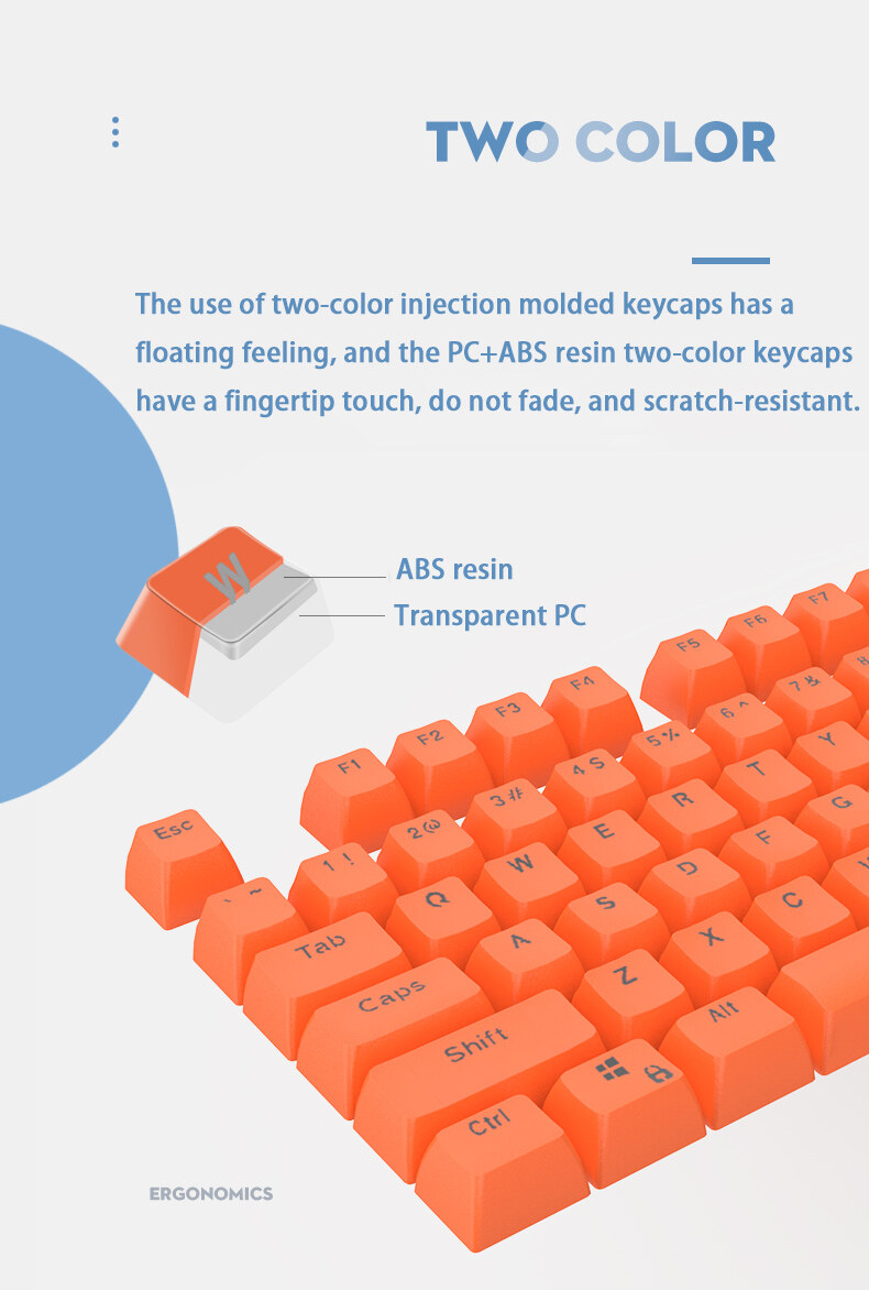 Wiki 104 Cái/bộ Phổ Ergonomic Backlit Key Cap Keycaps Cho Bàn Phím Cơ Khí