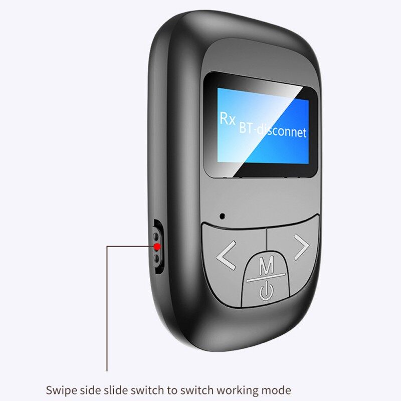 New Bluetooth 5.0  Wireless Transmitter Receiver 2 IN 1 LCD Display Stereo Music Dongle Support 3.5mm Aux Handsfree For T V PC Headset Bluetooth Speaker Car Kit