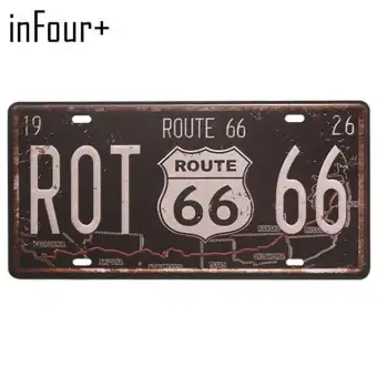 Old Car Festival License Plate Metal Plate Car Number Tin Signs