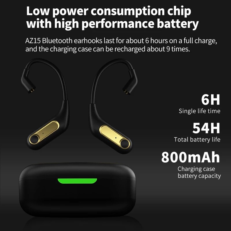 Tai Nghe KZ AZ15 Mô-đun Bluetooth True Tai Không Dây Móc Cáp Bluetooth 5.2 Nâng Cấp Cáp Tai Nghe APTX Lossless Dây Tai Nghe Kèm Hộp Sạc Dây Tai Nghe Thay Thế Cho KZ ZSN EDX DQ6S EDA ZS10 PRO GK CCA TANGZU WAN ER TRN MT1 Phụ Kiện Tai Nghe Earbud