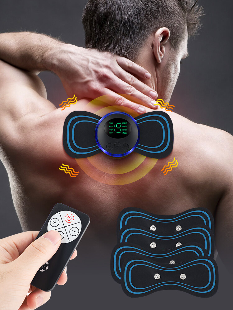 Miếng Dán Mát-xa Cổ EMS, Có Thể Sạc Lại USB Kích Thích Massager Đốt Sống Cổ Tử Cung Vật Lý Trị Liệu Cụ Miếng Gel Giảm Đau Cơ Bắp Cơ Thể Massager
