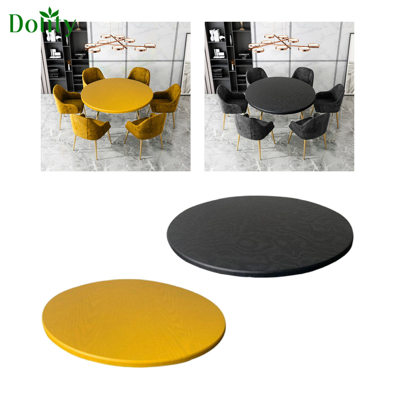 Waterproof Non-slip Round Elastic Table Cover Table Cloth Up 47" 1.2m 02 