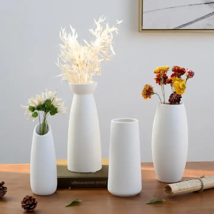 A Uten Simple Ceramic Vase Creative Living Room White Small Dried