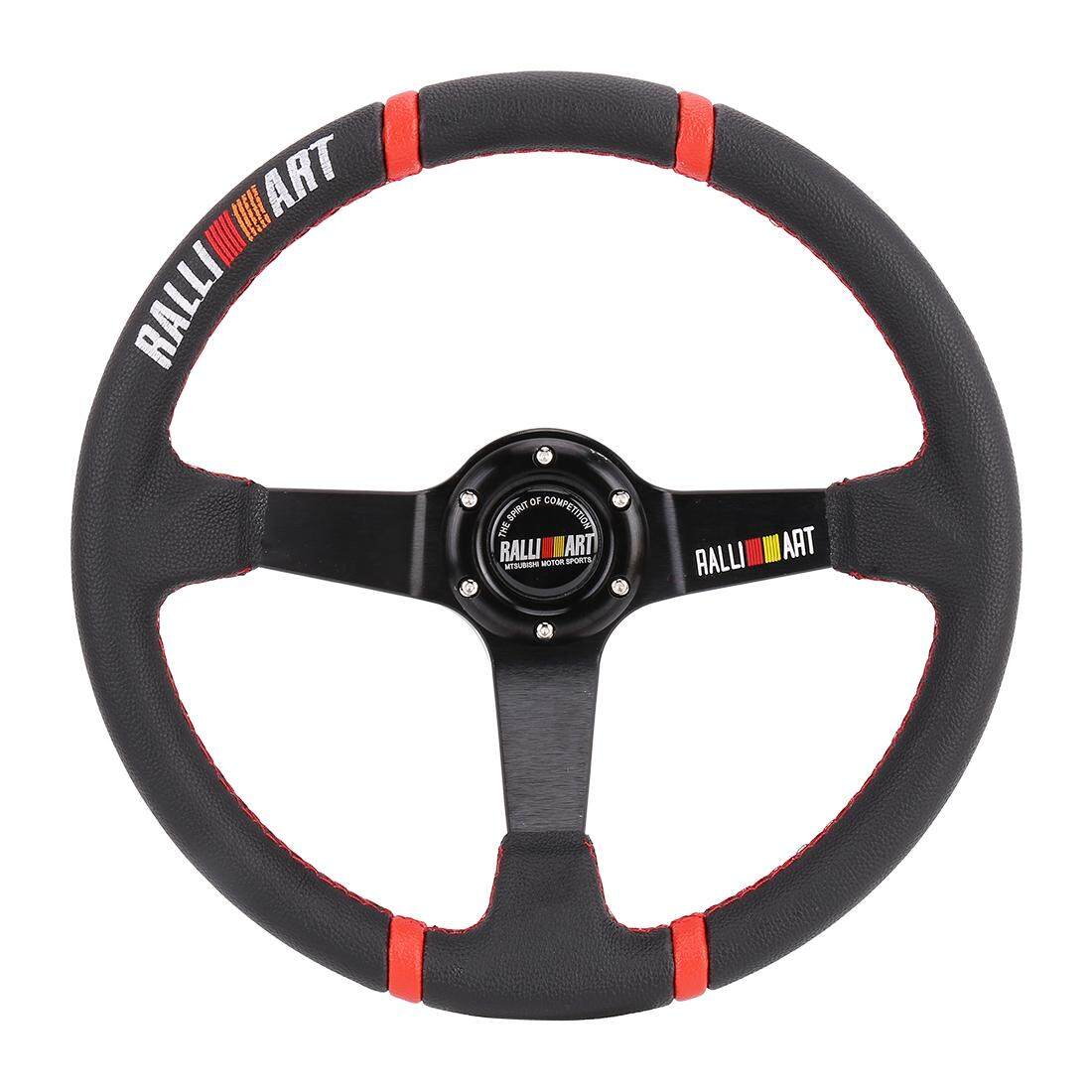 Logam + Kulit Mobil Balap Dimodifikasi Klakson Olahraga Tombol Roda Kemudi, Diameter: 35 Cm