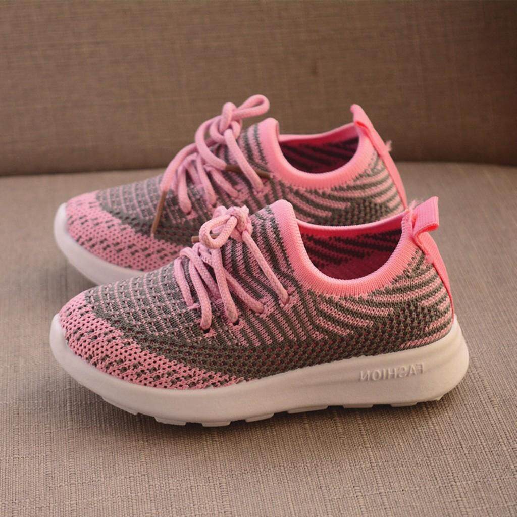 I Need Love Children Infant Kids Baby Girls Boys Striped Mesh Sport Run Sneaker Casual Shoes I