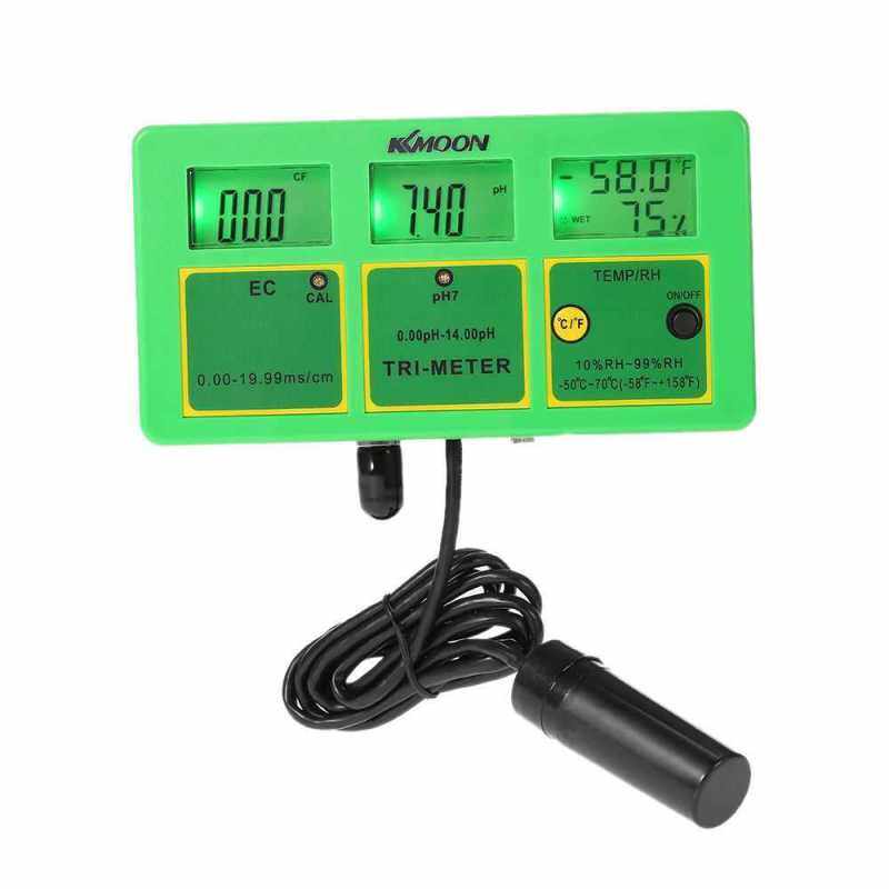 KKmoon New Professional 4 in 1 Multi-parameter Water Testing Meter Digital LCD Tri-Meter Multi-function Water Quality Monitor pH / RH / EC(TDS) / TEMP Multiparameter Water Quality Tester (Eu1) Malaysia
