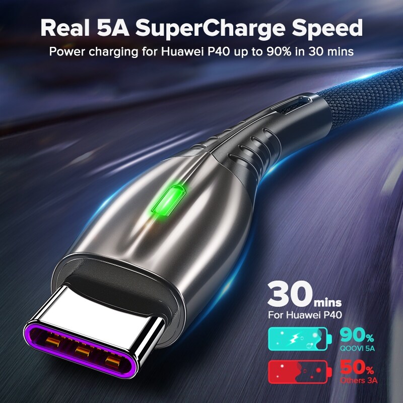 {Yijiayi digital} QOOVI 5A USB Type C Cable Fast Charging Micro USB Android Mobile Phone Charger Type-C Data Cord For Xiaomi 12 Huawei P40 Mate 30