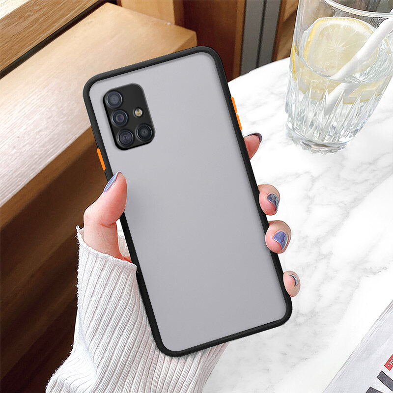 Ybd case for samsung galaxy a31 a51 a71 4g m51 m31 prime bumper shockproof camera lens protection casing hard phone cases matte back cover