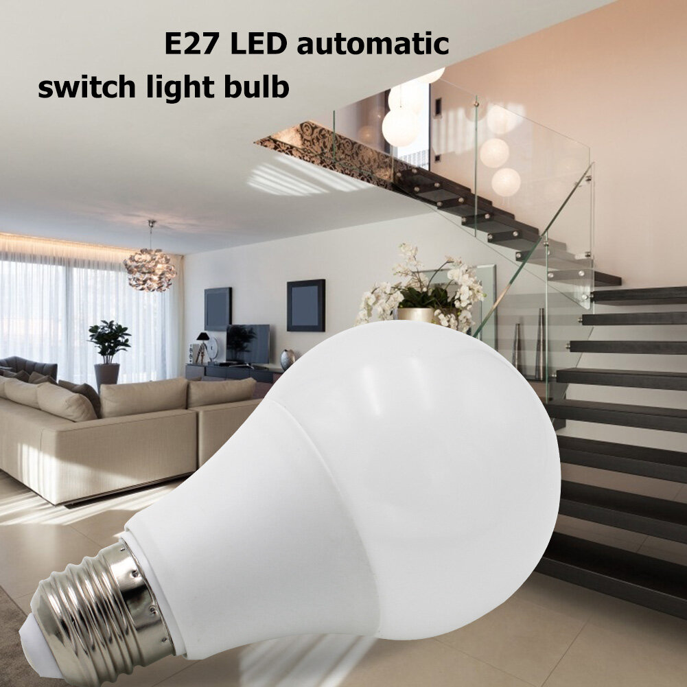 Sound+Light Sensor Control E27 LED Lamp Automatic Smart Sensor Bulb Light