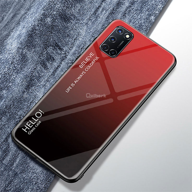 Đối Với OPPO A92 Vỏ Kính Đổi Màu Cứng Vỏ Chống Trầy Xước Bảo Vệ Nắp Lưng