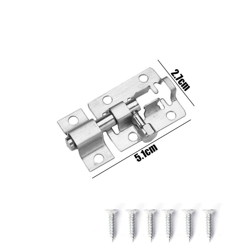 1.5-6 Inch Long Silver Stainless Steel Door Latch Solid Sliding Lock Bolt Latch Hasp Staple Window Cabinet Gate Safety Lock Door Bolts