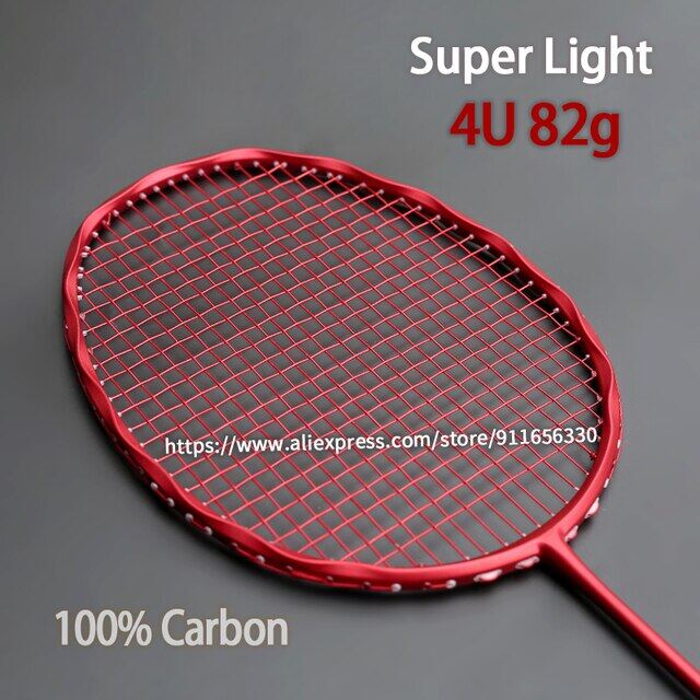 Full Carbon Fiber Badminton Rackets Strung Ultralight 4U Attacking Racquet With Bags Max Tension 30LBS Speed Sports For