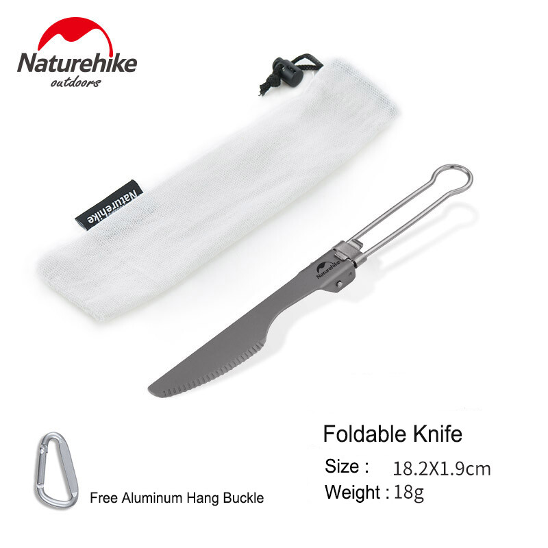 Naturehike Outdoor Folding Titanium Tableware Set Fork Spoon Spork Chopsticks Portable Bendable and Twisted Dinner Set NH19C001-J