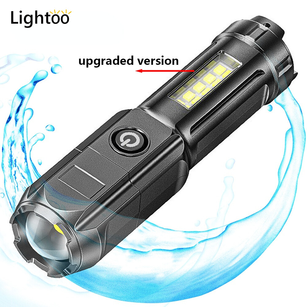 Mini flashlight rechargeable Zoomable flashlight waterproof torchlight powerful touch light 100000 lumens Flashlight super bright flashlight heavy duty touch light led torch Strong Side Light work light Tactical flash light camping lampu