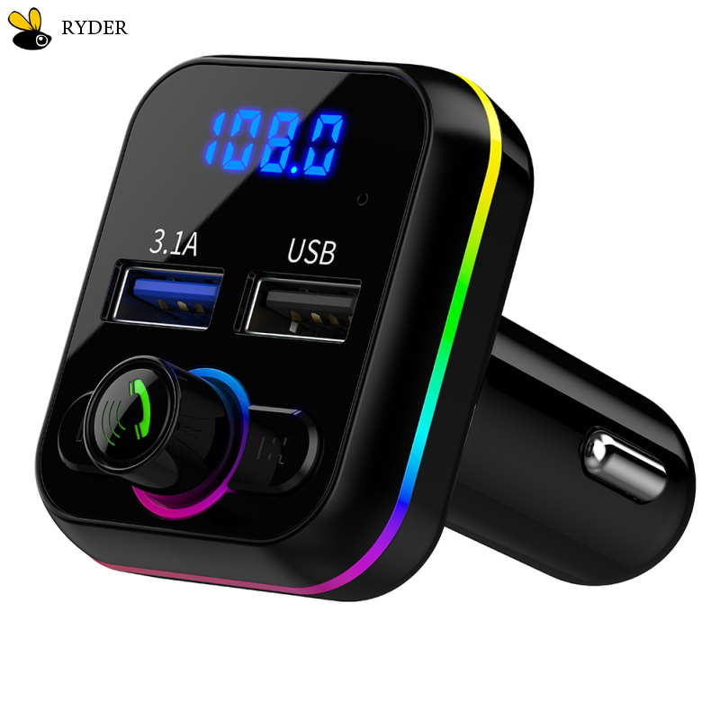 Car Mp3 Music Player Bluetooth-compatible V5.0 Hands Free Call USB U Disk Fm Transmitter Fast Charger