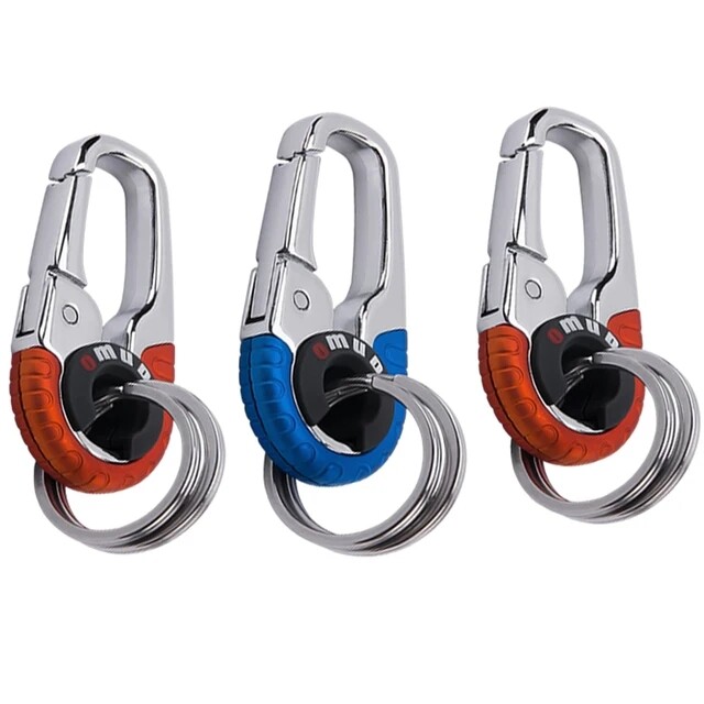 3Pcs Creative Keychain Men Key Holder High Quality Stainless Steel Chain Hook Carabiner Outdoor Climbing Keyring Gift Auto Parts