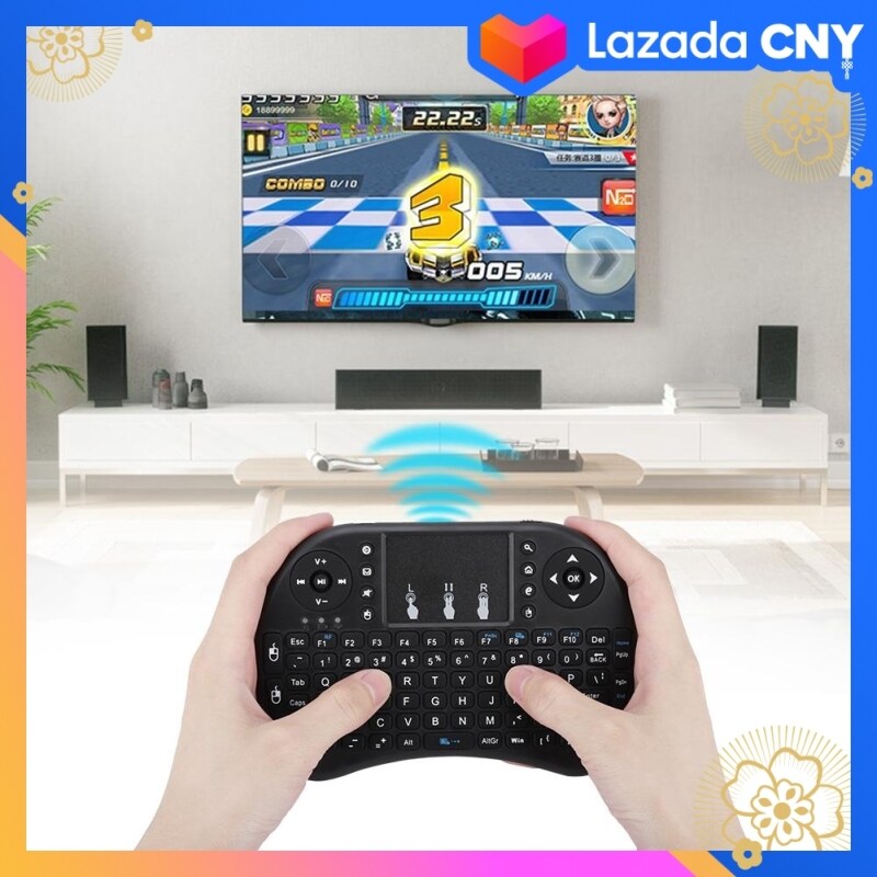 Ready Stocks In Malaysia! Rechargeable i8 English 2.4GHZ Mini Backlight Keyboard Wireless Air Mouse Gaming Qwerty Touchpad Handheld for Smart TV Android Box PC Malaysia