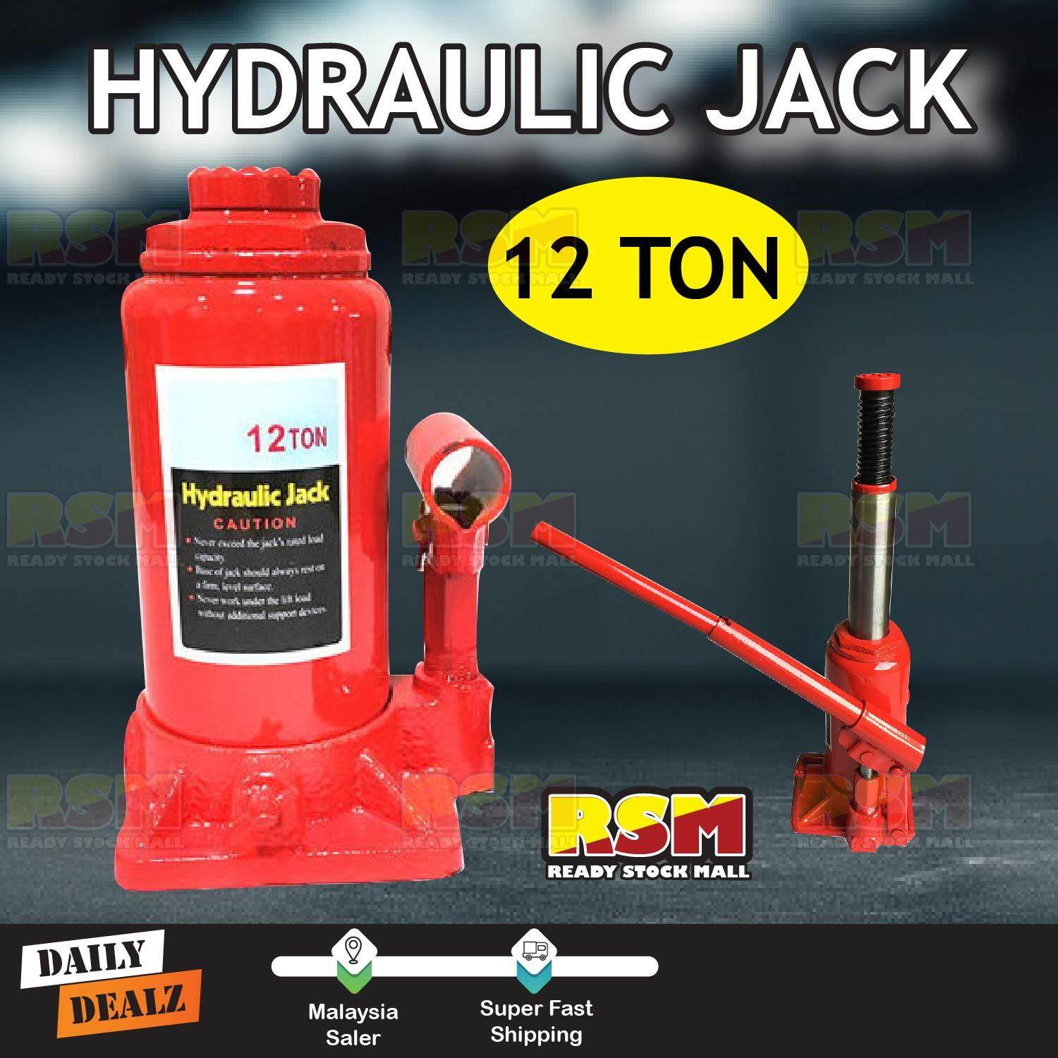 12 TON Heavy Duty Hydraulic Bottle Jack Lifting Stand Emergency Vehicle
