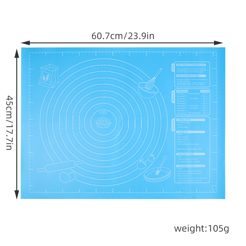 Houseeker Silicone Mat Non-stick Kneading Dough Mat Cake Pastry Baking Tools Rolling Dough Pads Sheets 60x45cm