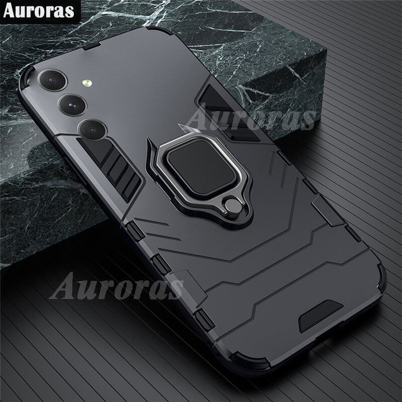 For Samsung Galaxy A15 Case Silicone Armor Metal Ring Stand Case Armor Back Protective Shockproof Hard Dual Layer for Galaxy A15 Cover