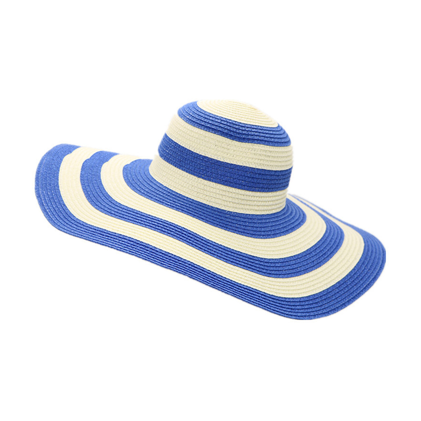 LunchMoney Women Sun Hat Foldable Wide Brim Stripe Contrast Color Bucket Hat for Summer