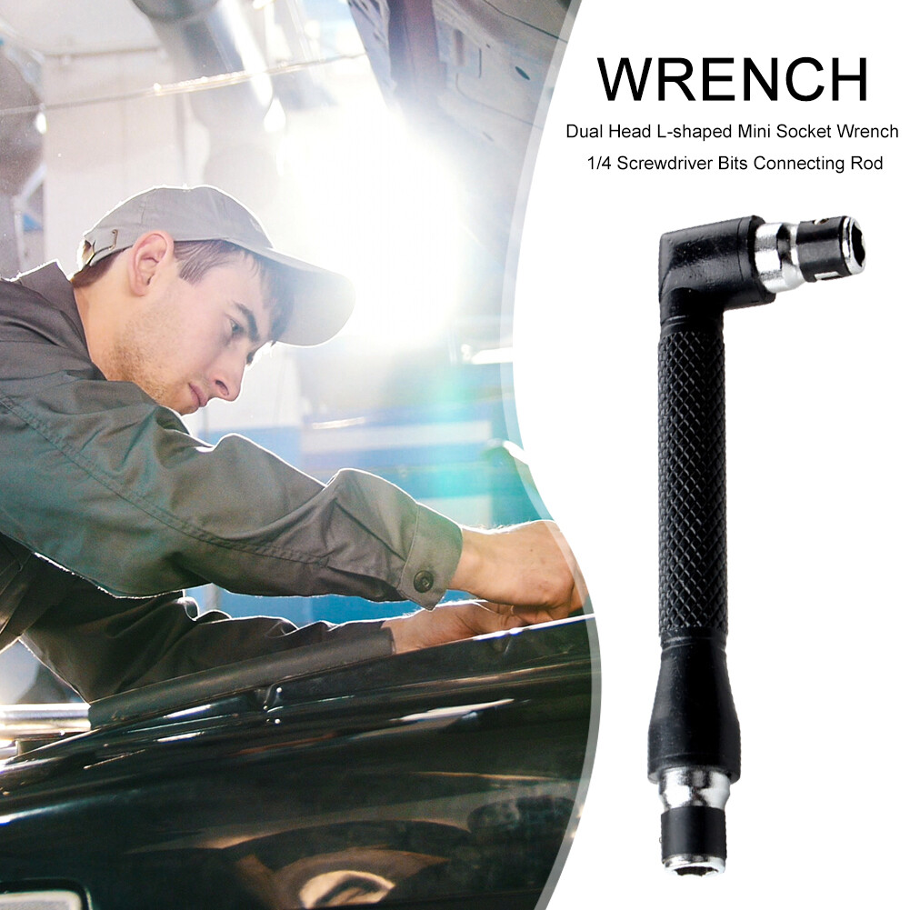Cờ Lê Ổ Cắm Mini Hình Chữ L Hai Đầu Thanh Nối 1/4 Đầu Tuốc Nơ Vít