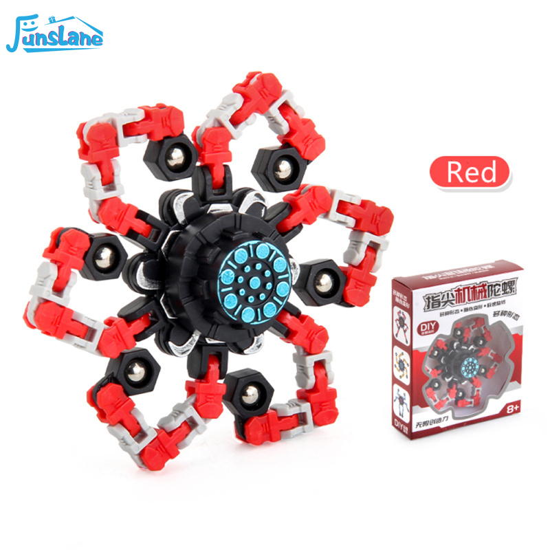 FunsLane Deformable Stress Relief Toy Fingertip Spinner Toy Transformable Creative Mechanical Gyro Toy For Kids
