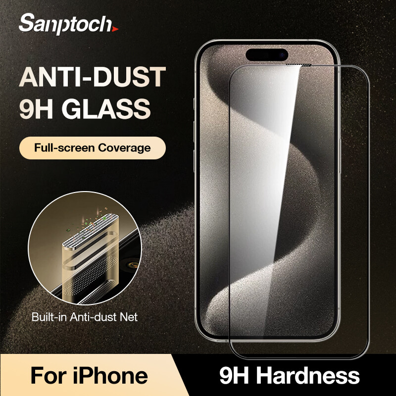 Sanptoch Dust Proof Full Screen Protector For iPhone 11 12 13 14 15 Pro Max Mini Tempered Glass For iPhone X Xs Max XR 15 Plus Protective Film