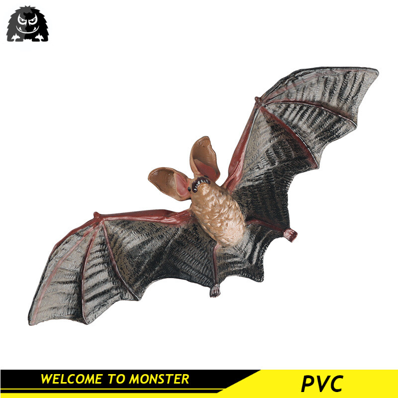 Static Solid Animal Model Children's Cognitive Toy Flying Animal Bat Flying Fox Hand-made Ornaments PVC Miniature Collection Toys Educational Kids Toy Toys for Boys Toys for Girls