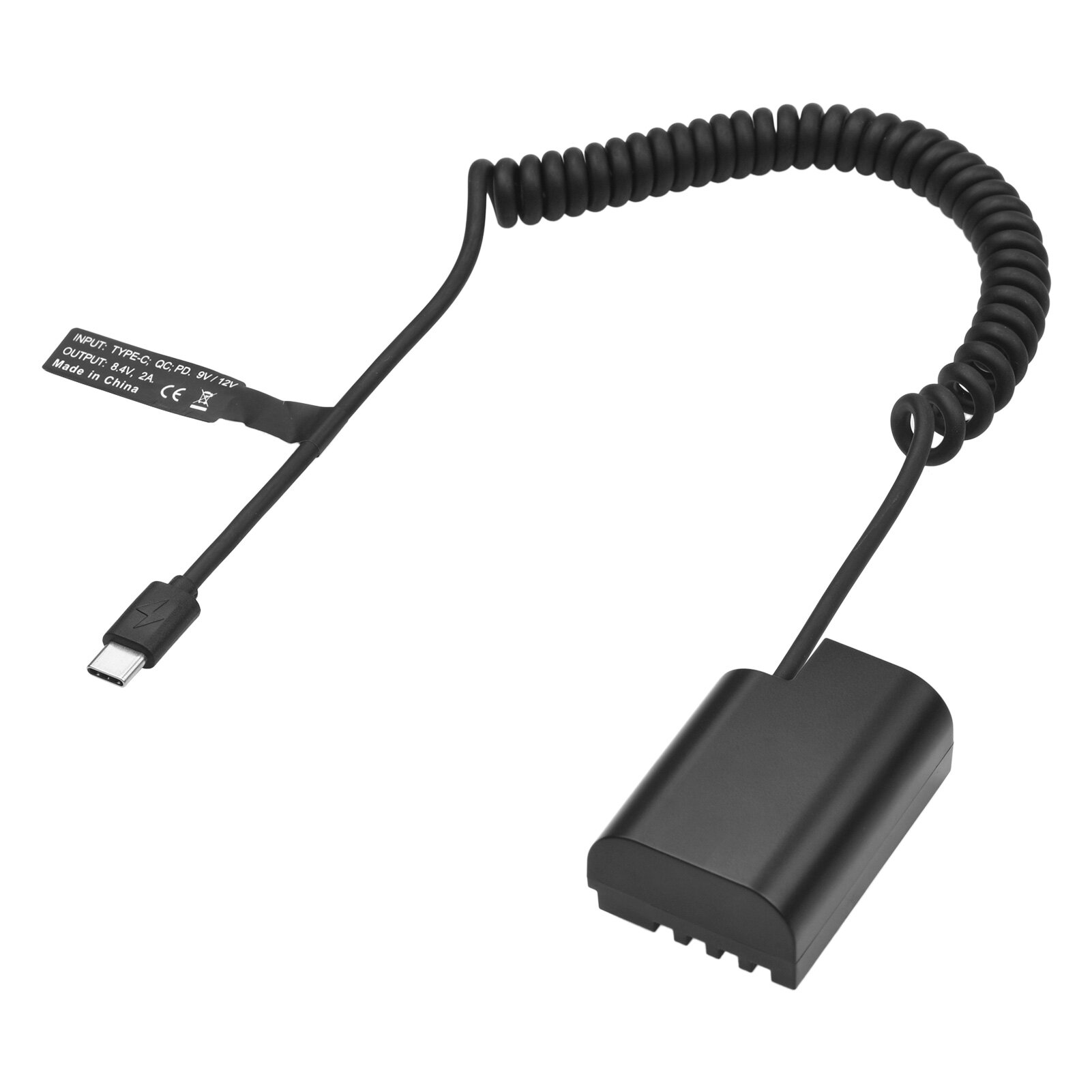 Andoer DMW-DCC12 Dummy Battery USB-C Coupler Adapter BLF19 Dummy Battery Coupler with USB Type-C Spring Power Cable Replacement for Panasonic Lumix DMC-GH5 GH5s GH5m GH4 GH4K GH3 GH3K G9 Camera
