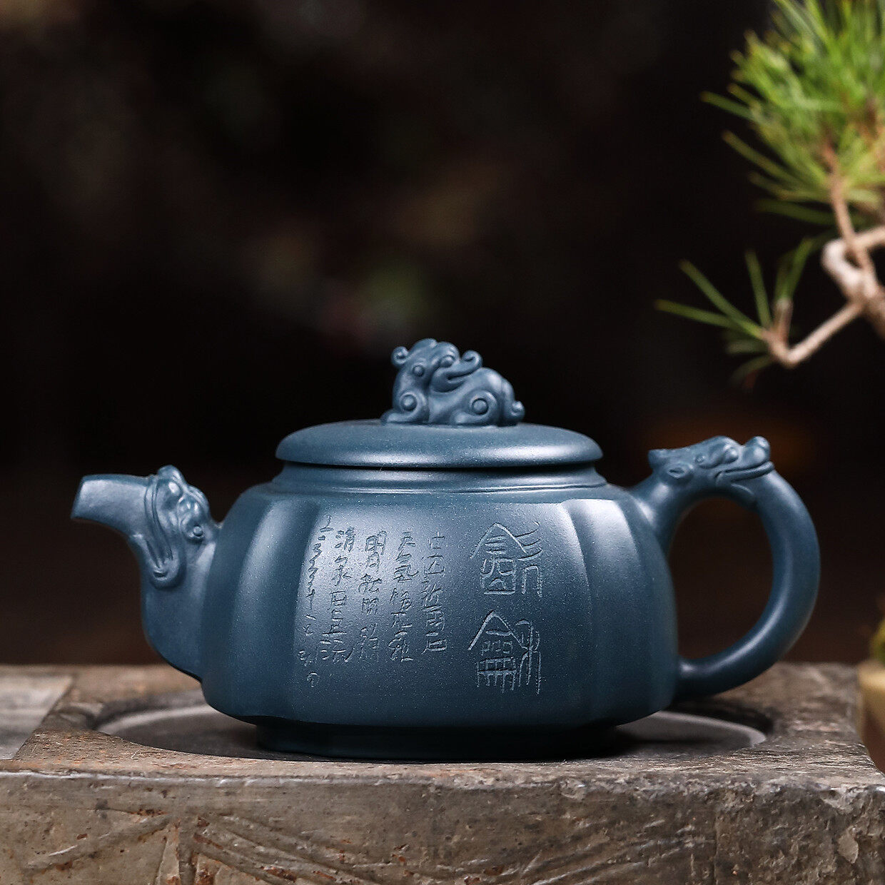Yixing Zisha teapot master handmade Tianqing clay square teapot Sifang Longzun teapot XDZ9