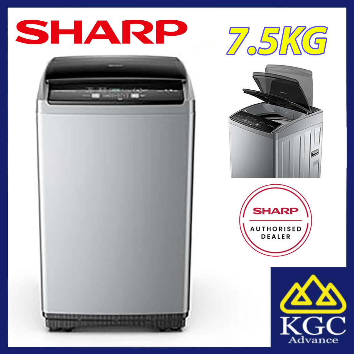 Sharp 7.5KG Washer Top Load Washing Machine ES721X Lazada