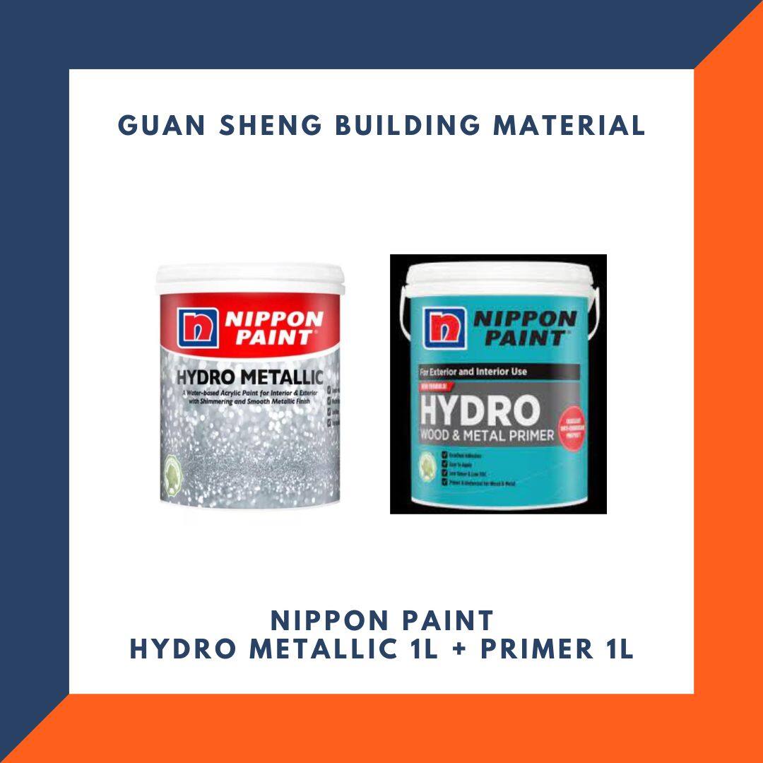 Nippon Hydro Metallic Water Base Acrylic Paint 1L + Primer 1L, Wall/Wood/Iron Lazada