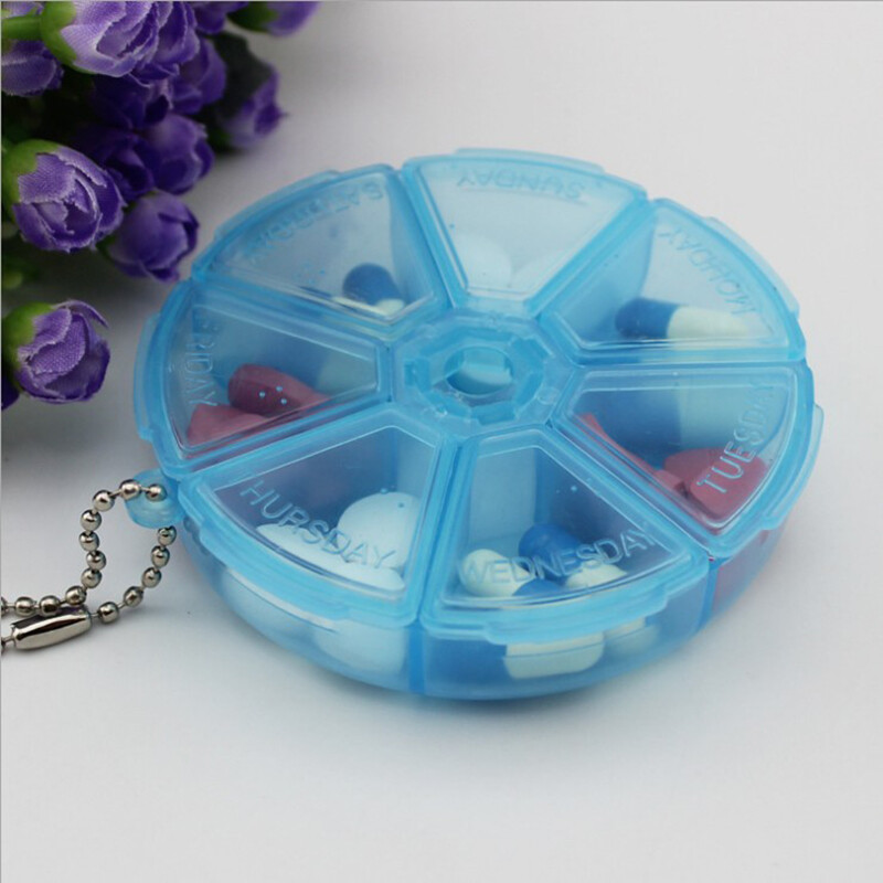 Portable Pill Storage Box 7 Compartment Travel Jewelry Storage Box