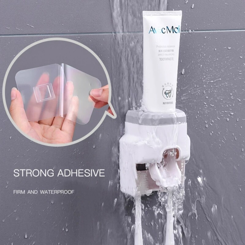 Polocat Wall Mount Tự Động Kem Đánh Răng Dispenser Phụ Kiện Phòng Tắm Không Thấm Nước Lười Biếng Kem Đánh Răng Bàn Chải Đánh Răng Ép